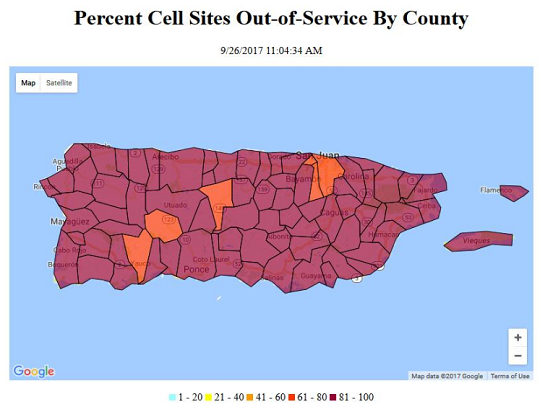 Latest data on cell phone site availability in Puerto Rico